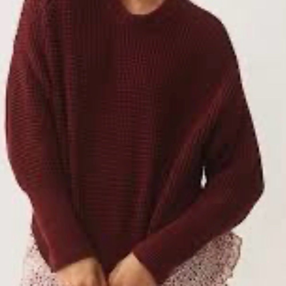 Wilfred Free Deep Red Crewneck Wool Sweater